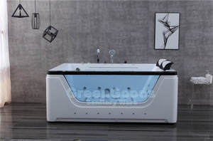 Desain Baru Bathtub Bak Mandi Fungsi Pusaran Air Pijat dengan 2 Bak Spa Bantal PU - Product Image 4