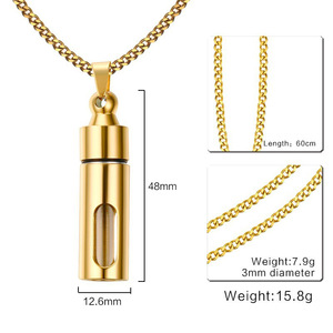 <span class=keywords><strong>Acero</strong></span> 316L con Revestimiento PVD <span class=keywords><strong>de</strong></span> Oro <span class=keywords><strong>de</strong></span> 18K, Resistente al Agua y al Deslustre | Colgante Unisex con Forma <span class=keywords><strong>de</strong></span> Botella <span class=keywords><strong>de</strong></span> Perfume y Pedrería | Cadena <span class=keywords><strong>de</strong></span> Eslabones Estilo Punk, Regalo Cristiano - Product Image 2