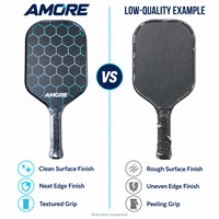 En stock 2026 Raquette de pickleball personnalisée en fibre de carbone 16 mm Noyau en nid d'abeille PP Impression de logo Vente en gros OEM Usine