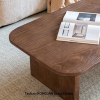 Table basse en bois massif de style Wabi-sabi, table minimaliste pour salon, décoration inspirée des designers, style japonais simple pour maison d'hôtes