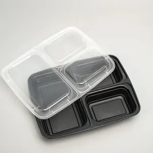 सर्वश्रेष्ठ विक्रेता जाने के लिए कंटेनर खाद्य डिस्पोजेबल स्पष्ट भोजन प्रस्तुत करने का कंटेनरों 3 डिब्बे दोपहर के भोजन के बॉक्स