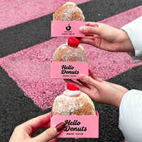 Boîte d'emballage rectangulaire rose AT PACK pour donuts, boîte multi-paquet, boîte à pain et desserts, papier sulfurisé avec logo imprimé personnalisable