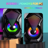 Système de son surround, haut-parleurs PC LED, lumière LED RGB, basses puissantes, haut-parleur d'ordinateur de bureau filaire USB
