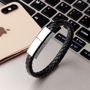 Câble de données USB créatif en cuir tressé style bracelet de mode, cordon de poignet pour smartphone, pour plateformes transfrontalières - Product Image 2