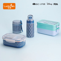 Isolierte Essensbehälter- und Lunchbox-Set mit Wasserflasche, Edelstahl-Thermo-Kinder-Lunchkit mit integriertem Löffel, kompakt und tragbar