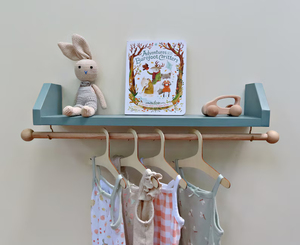 Estante Azul para Cuarto de Bebé con Perchero, Decoración para Cuarto de Niño o Niñ<span class=keywords><strong>a</strong></span>, Almacenamiento de Ropa de Bebé, Organización de Ropa Infantil - Product Image 5