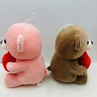 Lindo Oso de Peluche con Corazón Rojo, Peluche Suave para Regalo de San Valentín/Aniversario