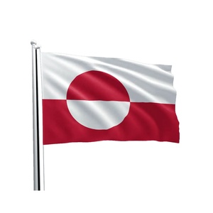 Gestickte Fahne <span class=keywords><strong>Groenlandia</strong></span> <span class=keywords><strong>BANDERA</strong></span> Vivid Red White Poliéster A prueba de decoloración Empalme Banderas de <span class=keywords><strong>Groenlandia</strong></span> - Product Image 1