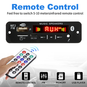 Papan dekoding MP3 mobil DC 12V/18V, Amplifier Audio DIY pemutar MP3 <span class=keywords><strong>Bluetooth</strong></span> 5.0 modul Radio FM TF 3.5mm mikrofon kartu nirkabel - Product Image 2