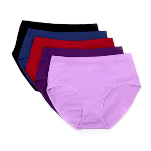 Vendita calda morbido per maglieria e tessitura Plus Size tinta unita personalizzato 5xl vita alta cotone <span class=keywords><strong>slip</strong></span> da <span class=keywords><strong>donna</strong></span> in cotone - Product Image 1