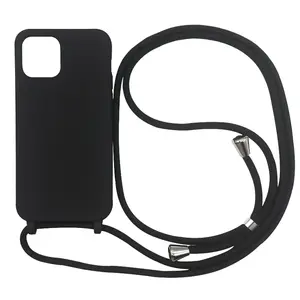 Crossbody Necklace Holder Phone Case For IPhone 13 12 11 Pro XS Max Lanyard TPU Case Cover With Cord Strap Rope
