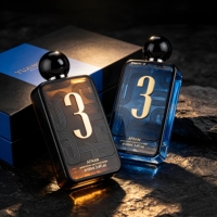 Flacon de parfum carré vide de luxe personnalisé de 100 ml en verre avec couvercle magnétique doré, pulvérisateur à pompe, boîte d'emballage élégante