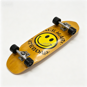 Planche de skateboard Cruiser en bois d'érable de 30 pouces, design visage souriant de dessin animé, style rétro, utilisation en extérieur, adulte - Product Image 2