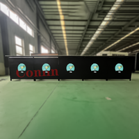 Bar mobile pliable avec comptoir de bar et éclairage LED pour l'extérieur