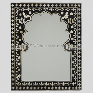 Muebles Modernos de Oficina en Casa de Estilo Rajastaní Contemporáneo con Incrustaciones de Hueso, Altura Ajustable, en Blanco y Negro para Dormitorio y Sala de Estar - Product Image 1