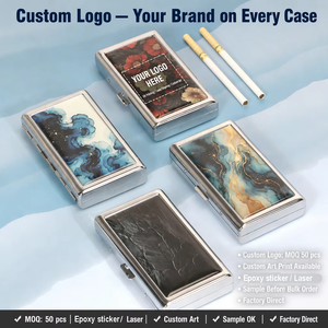 Portasigarette in Metallo Premium con Design <span class=keywords><strong>Vintage</strong></span>, Logo Personalizzato, Contenitore per Tabacco Impermeabile e Portatile - Product Image 5