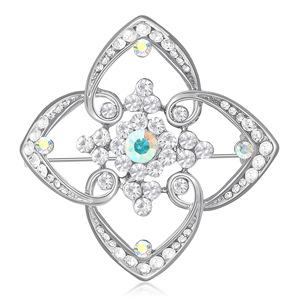2026 New Design Fashion Retro Camellia Flower Pearl-Studded Alloy Gold Plated Wedding Engagement Brooch - Product Image 6