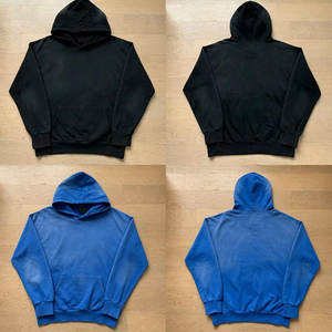 Men's Loose Fit <b>American</b> Graphic Print Hip Hop Streetwear <b>Hoodie</b> Heavyweight Cotton Washed Oversized High Street Sweatshirt - Product Image 4