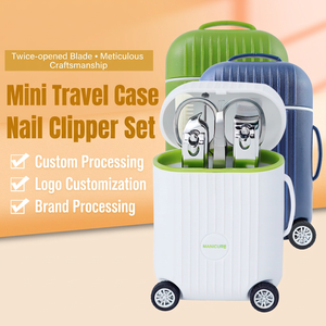 Mini kit de manucure de voyage, ensemble de coupe-ongles 8 pièces, outils de manucure en acier inoxydable avec étui pour adultes - Product Image 1