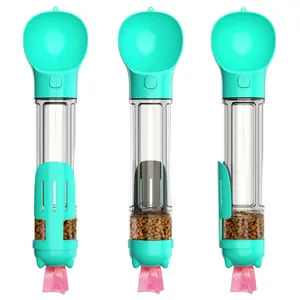 Garrafa de água para animais de estimação 500ml, alimentador multifunção 3 em 1 para cães e viagens ao ar livre, garrafa de água, alimentador com saco de cocô