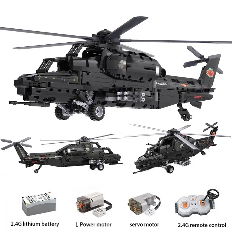 C61005 Cada Model Polisi Kota Mainan Senjata RC Helikopter Pesawat Bata Militer Tempur Teknis Blok Bangunan Mainan