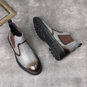 Zapatos de Cuero con Punta en Pico para Hombre, Zapatos Formales de Negocios de Cuero Genuino, Zapatos de Novio para Boda, Zapatos Derby con Suela Gruesa para Aumentar la Estatura - Product Image 6