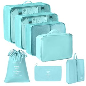 ชุดกระเป๋าจัดระเบียบ 7 ชิ้น สำหรับจัดเก็บสัมภาระในกระเป๋าเดินทาง กล่องจัดระเบียบแบบพกพา สำหรับเสื้อผ้า รองเท้า และของใช้ในตู้เสื้อผ้า - Product Image 5