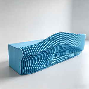 Minimalist Curve Wooden Art Lobby Counter Custom for Mall Exhibition <b>Hall</b> Enterprise Image Reception - Product Image 1