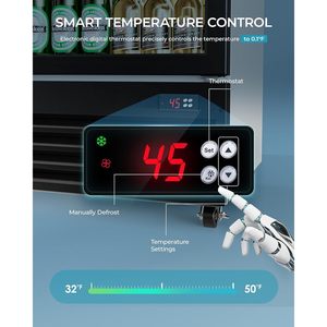 Euhomy Commercial Display Refrigerator 9 Cu Ft Glass Door <b>Drink</b> Cooler With Led Light Adjustable <b>Shelves</b> Party Use Glass Door Re - Product Image 3