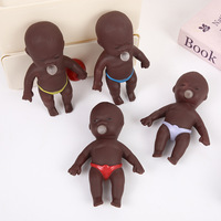 Best-seller transfrontalier Heiwa Vinyl Bubble-blowing Big Black Doll Squeezable Stress-relieving Novelty Toy Unisex Made China 14