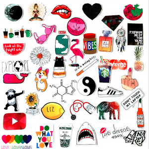 50 Calcomanías de Graffiti Rosa para Patinetas de Niñas - Product Image 1