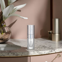 Tube de brillant à lèvres en plastique argenté électroplaqué irisé haut de gamme, petite capacité 3 ml, emballage anti-déversement pour fard à joues liquide et fard à paupières