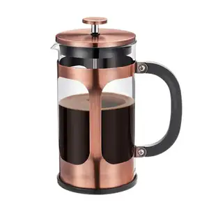 1000 ML French Press Coffee Maker Glass And Stainless Steel Coffee Press Cold Brew Coffee Pot For Camping Travel Gifts