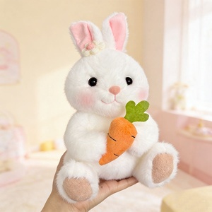 Peluche Coniglietto Bianco Carino con Sciarpa e Carota, Regalo di Compleanno per Bambini - Product Image 4