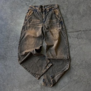 Vaqueros de mezclilla holgados de corte bajo, estilo urbano, vintage, con lavado ligero y rasgados, de pierna ancha y ajuste holgado, de alta calidad y personalizados para hombre. - Product Image 5