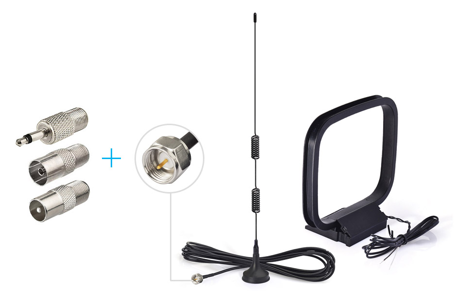Bingfu DAB FM Radio Antenna Telescopic Rod FM Aerial With Magnetic & 3m Cable | UK - View #3