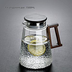 Bouilloire à eau froide en verre borosilicate transparent, grande capacité, pour la maison, avec ensemble de tasses - Product Image 3