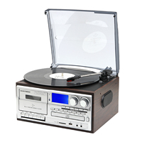 Lecteur de cassettes double, tourne-disque avec enregistrement sur cassette, haut-parleurs externes, prend en charge la fonction vinyle vers MP3