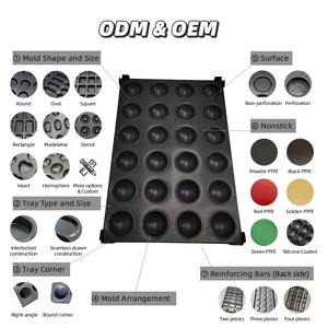 Plateau de cuisson commercial industriel pour boulangerie, 24 moules antiadhésifs, moule à dessert sphérique, moule à cupcakes semi-sphériques, moule à muffins - Product Image 4