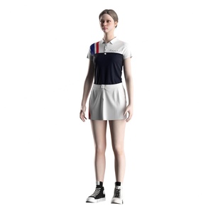 Polo de Golf para Mujer, Manga Corta, Diseño Color Block, Secado Rápido, Ropa Deportiva Ligera de Poliéster, Top Deportivo para Campo - Product Image 2