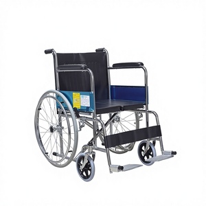 Silla de Ruedas de Acero AJ-604 con Estructura de Acero Cromado, Capacidad de 100 kg para Personas con Discapacidad - Product Image 1