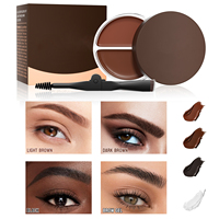 Pommade à sourcils bicolore 2 en 1, crème coiffante pour sourcils, maquillage imperméable longue tenue avec pinceau double extrémité