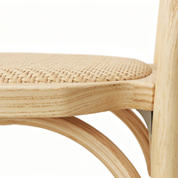 Stapelbarer Buchen-Bugholzstuhl Thonet mit Handgewebtem Rattansitz Klassischer Bistro-Esszimmerstuhl Wiener Café-Stuhl