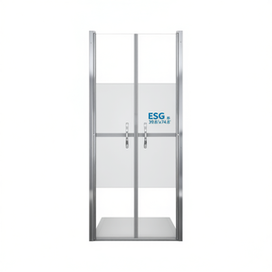 Puerta de Ducha ESG Semi-Transparente de 39.8"x74.8" Corredera con Marco de Vidrio Templado - Product Image 1