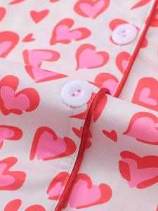 Ensemble de pyjama pour femme en deux pièces, vêtements de nuit courts, haut à manches courtes avec bas, pour la Saint-Valentin, livraison directe - Product Image 5