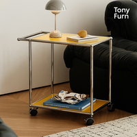 Canapé et table basse modulaires en acier Bauhaus, écologiques, chariot de service mobile pour petits appartements
