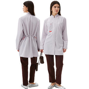 Blouse de laboratoire blanche à manches longues personnalisable uniforme de médecin hospitalier avec logo personnalisé soie et Spandex tissé directement à l'usine - Product Image 3