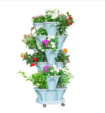 hydroponic tower gardens stacking planters planting pots