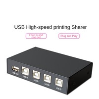 Boîtier commutateur USB 4 ports pour partage d'imprimante et de scanner, adaptateur hub USB 2 ports pour partage d'impression