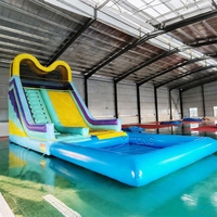 Toboggan aquatique gonflable, château gonflable, équipements d'amusement aquatique gonflables, toboggan aquatique gonflable avec piscine, prix usine